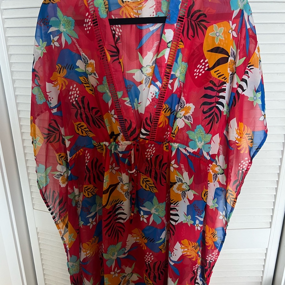 Miken Vibrant  floral swim cover up.NWOT - Picture 2 of 4